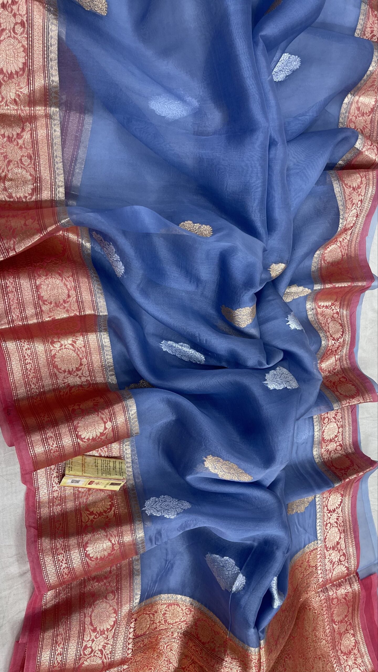BLUE BENARSI KORA ORGANZA SAREE - SK-621-BBKOS