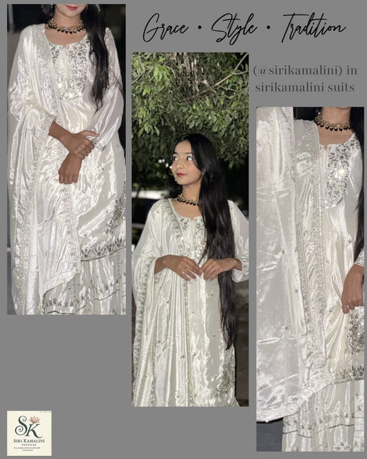 INDO ARABIC STYLE WHITE 3 PIECE SUIT - SK-114-IASW3PS