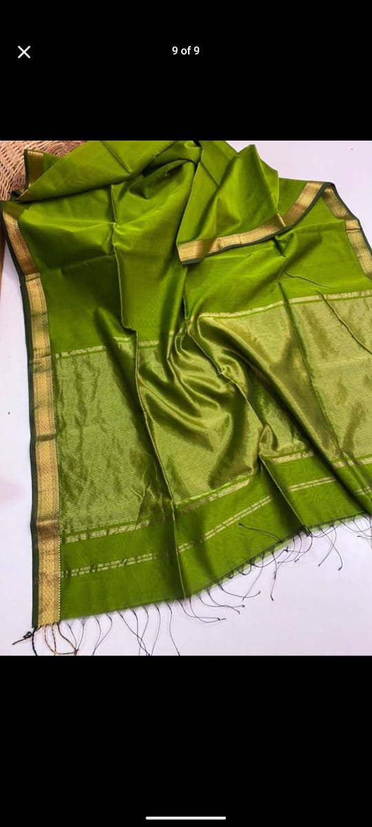 HANDLOOM COTTON SILK MAHESHWARI SAREE ELEGANT TRADITIONAL WEAVE - SK-574-HCSMSETW