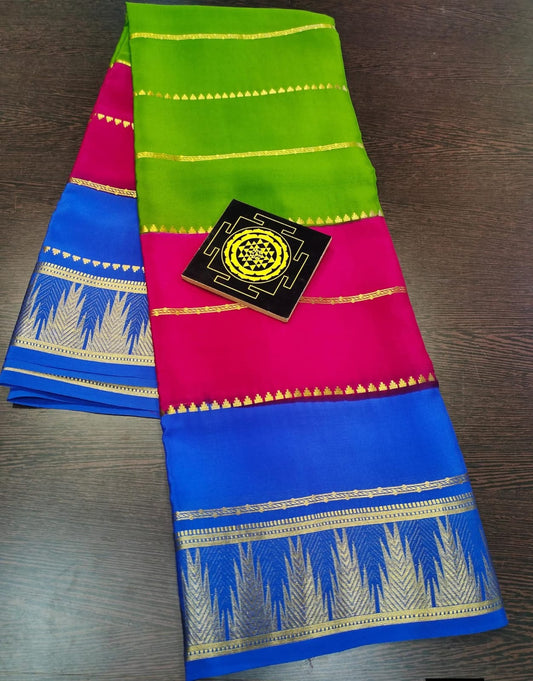 SALARI ZARI 3D PURE MYSORE SILK CREPE SAREE WITH BLOUSE - SK-131-SZ3PMSCSWB