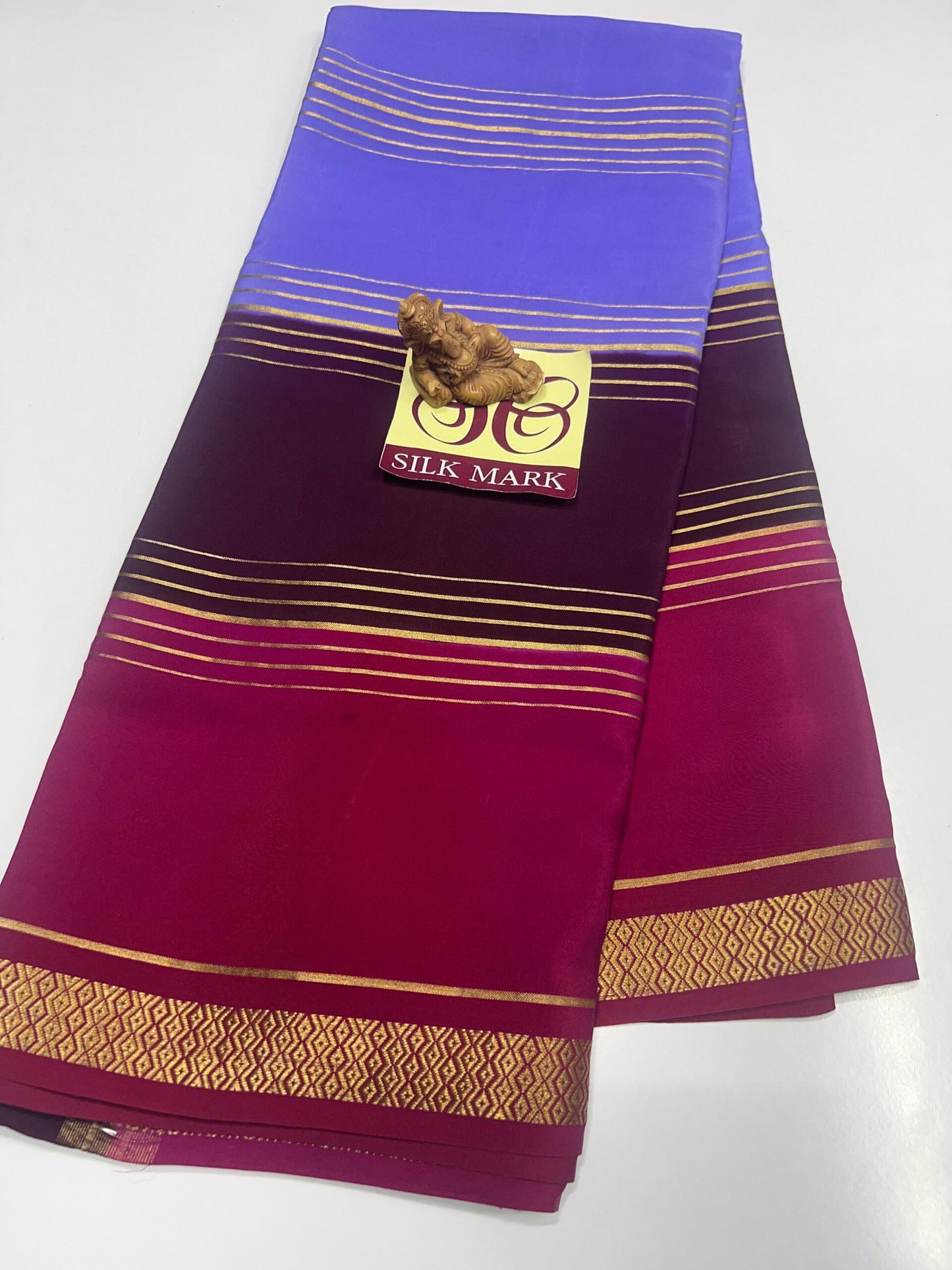 3D PURE CREPE SILK SAREES WITH SILKMARK PURE MYSORE CREPE SILK SAREES WITH RUNNING BLOUSE PIECE - SK-208-3PCSSWSPMCSSWRBP