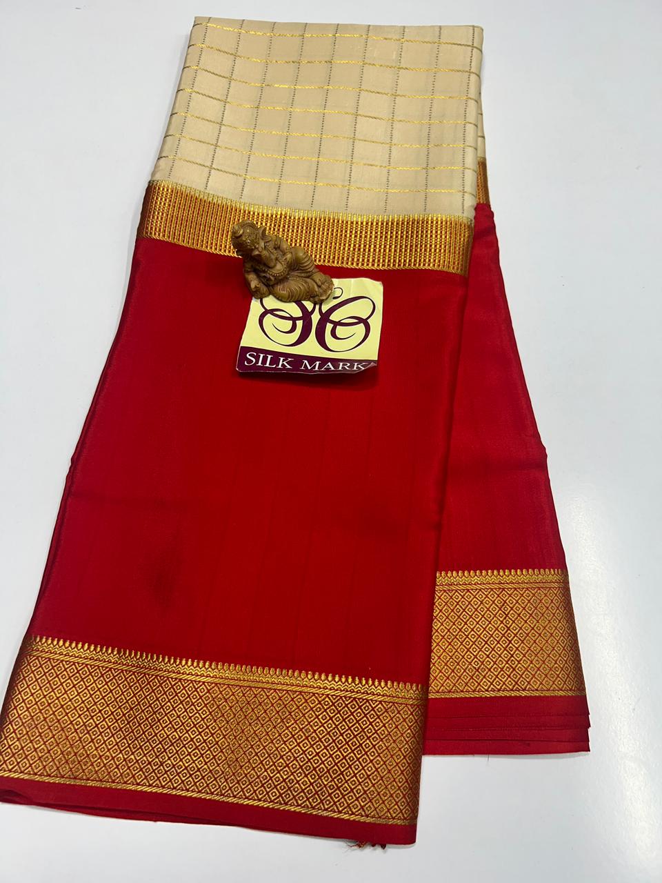 PURE MYSORE CREPE SILK SAREES WITH BLOUSE PIECE - SK-271-PMCSSWBP