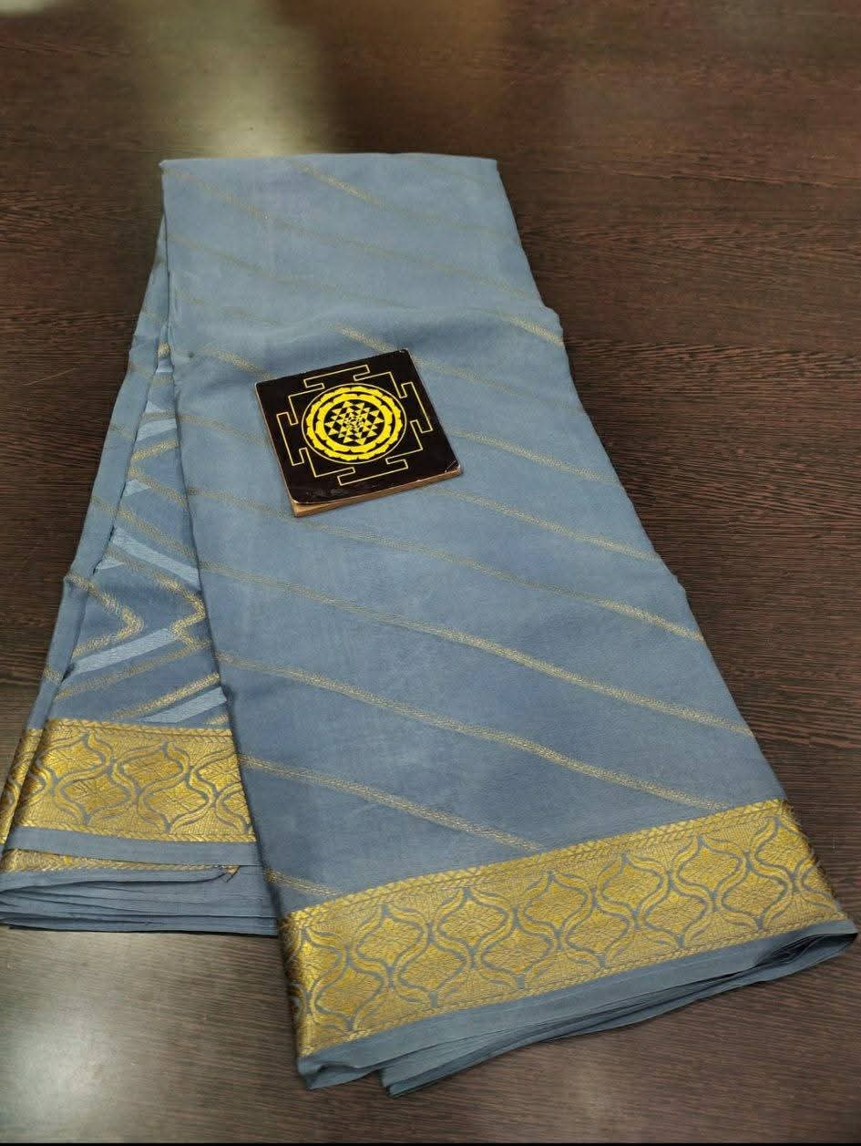 PURE CREPE SILK SAREES SILK MARK CERTIFIED 120 GSM - SK-249-PCSSSMC1G