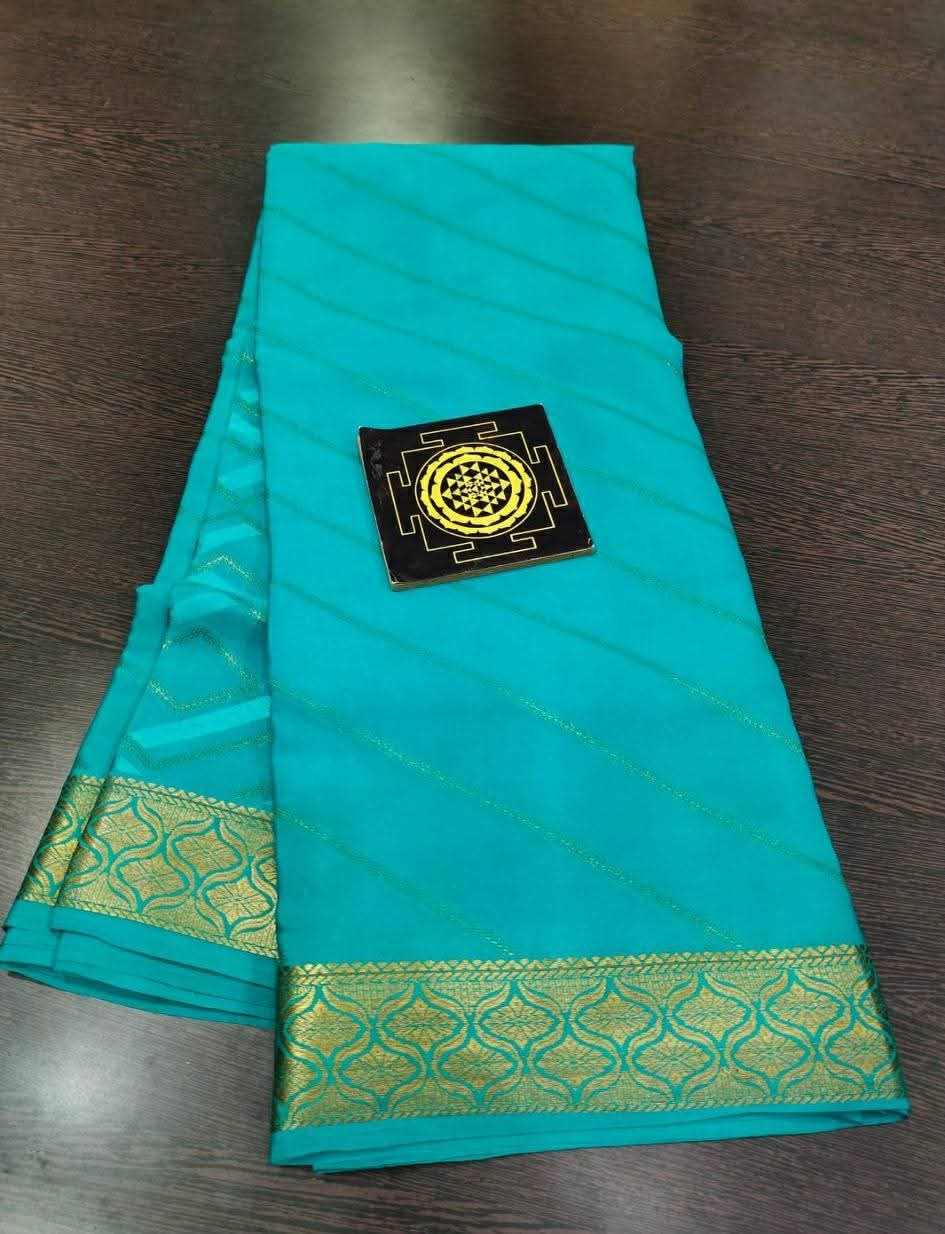 PURE CREPE SILK SAREES SILK MARK CERTIFIED 120 GSM - SK-250-PCSSSMC1G