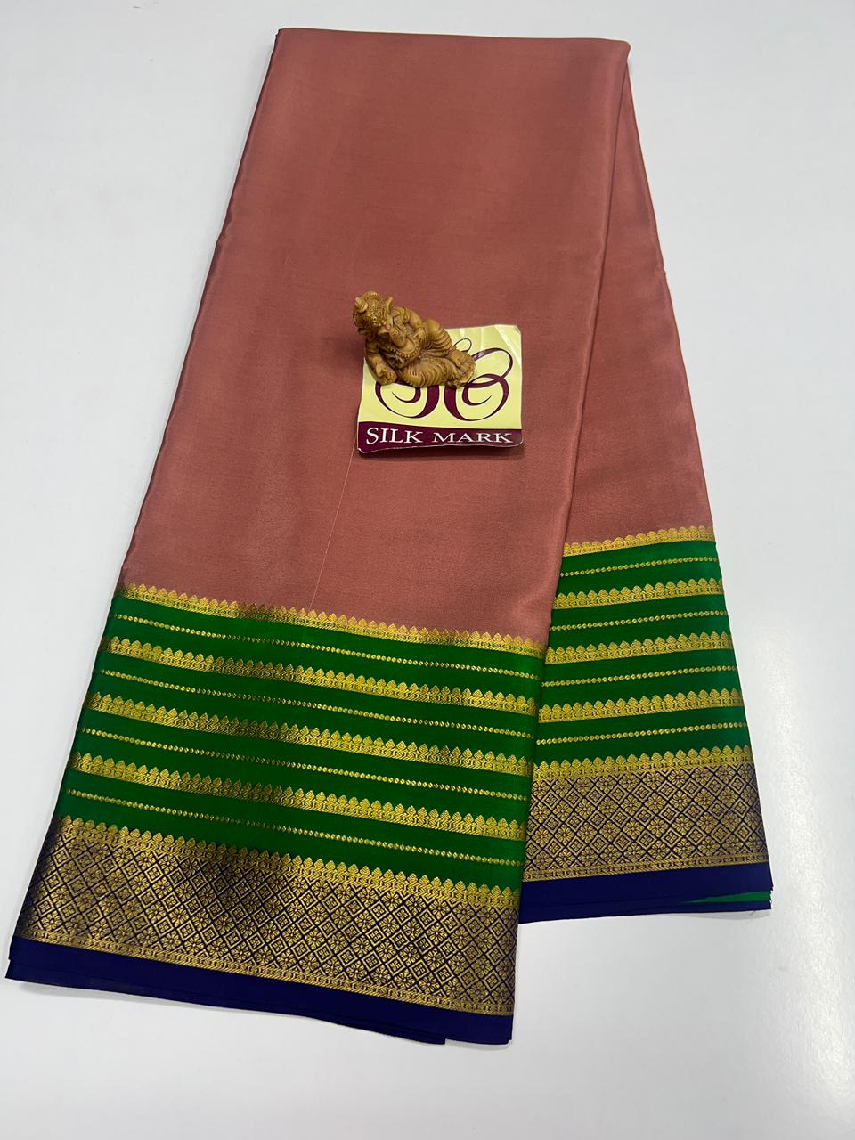 PURE MYSORE CREPE SILK WITH EMBROIDERY SAREE WITH BLOUSE PIECE - SK-290-PMCSWESWBP
