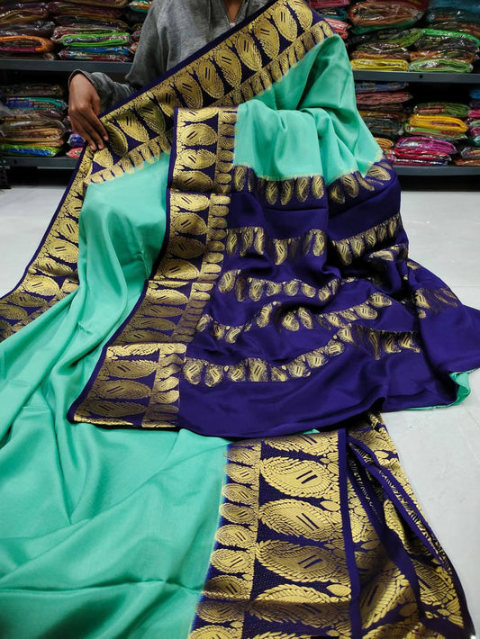 PURE CREPE SILK SAREES SILK MARK CERTIFIED 120 GSM - SK-285-PCSSSMC1G