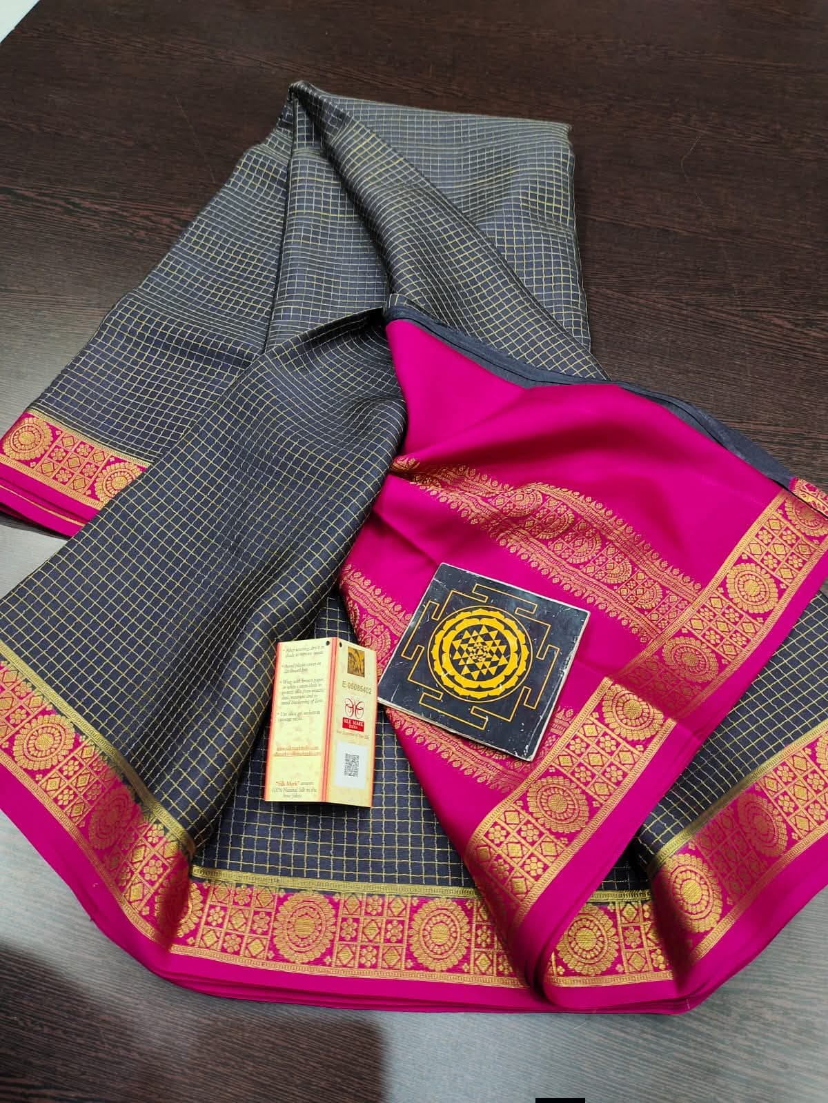 PURE CREPE SILK SAREES SILK MARK CERTIFIED 120 GSM - SK-291-PCSSSMC1G