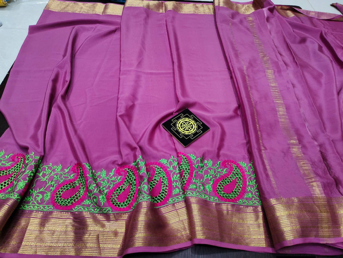 PURE CREPE SILK SAREES SILK MARK CERTIFIED 120 GSM - SK-324-PCSSSMC1G