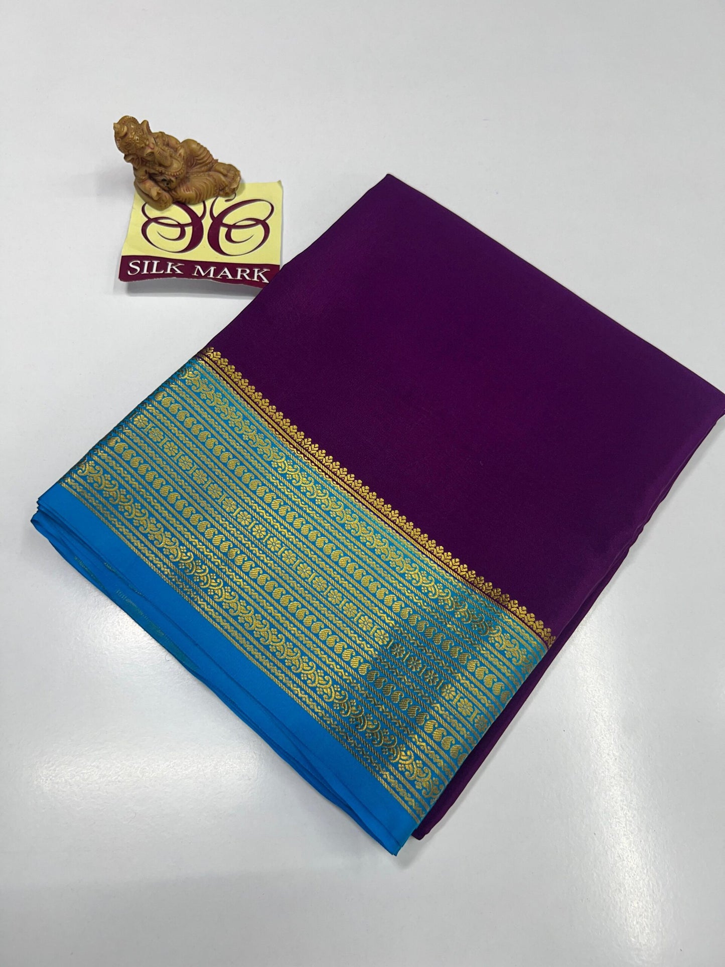 PURE MYSORE CREPE SILK WITH EMBROIDERY SAREE WITH BLOUSE PIECE - SK-424-PMCSWESWBP