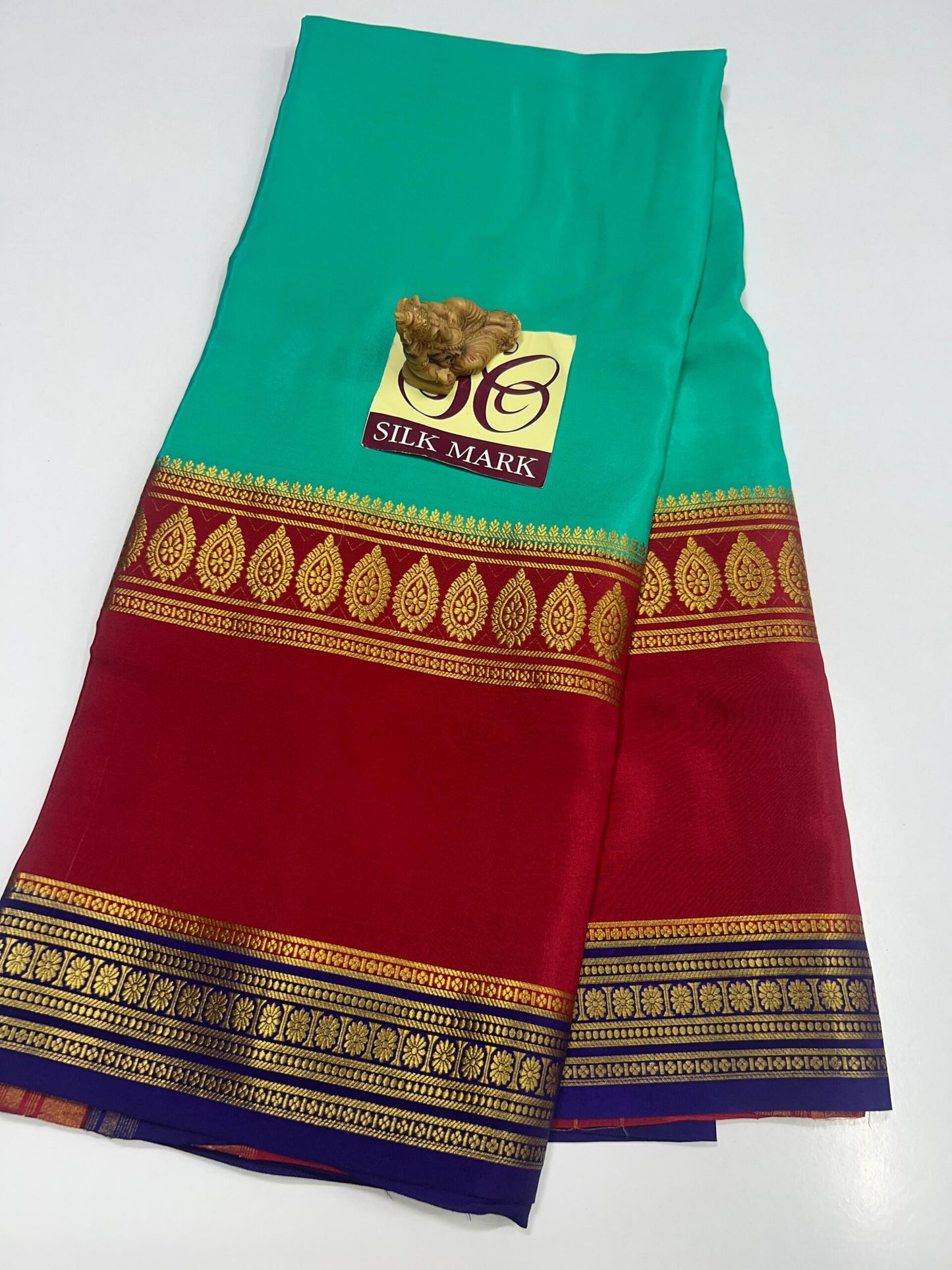 PURE MYSORE CREPE SILK WITH EMBROIDERY SAREE WITH BLOUSE PIECE - SK-458-PMCSWESWBP