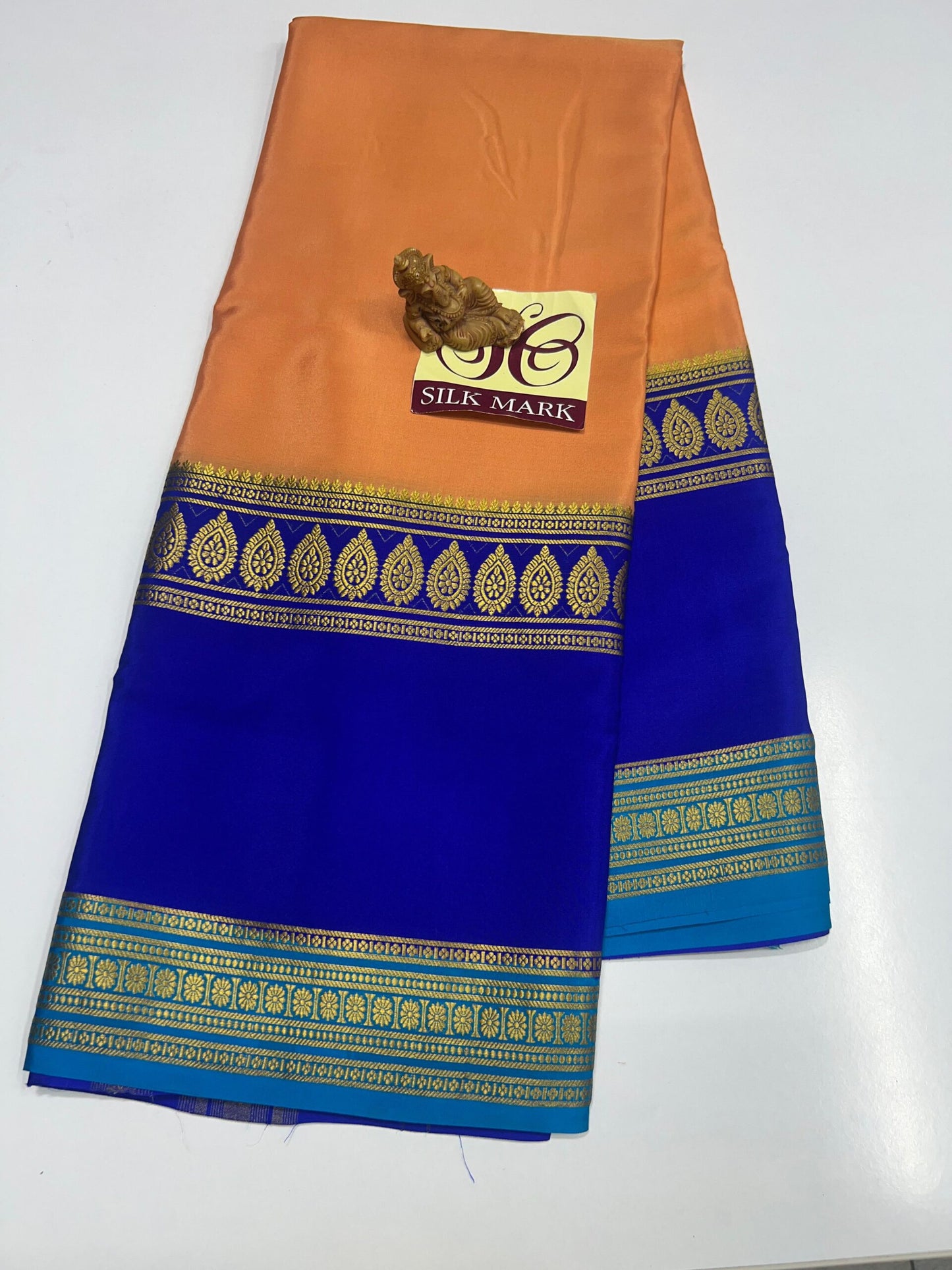 PURE MYSORE CREPE SILK WITH EMBROIDERY SAREE WITH BLOUSE PIECE - SK-469-PMCSWESWBP