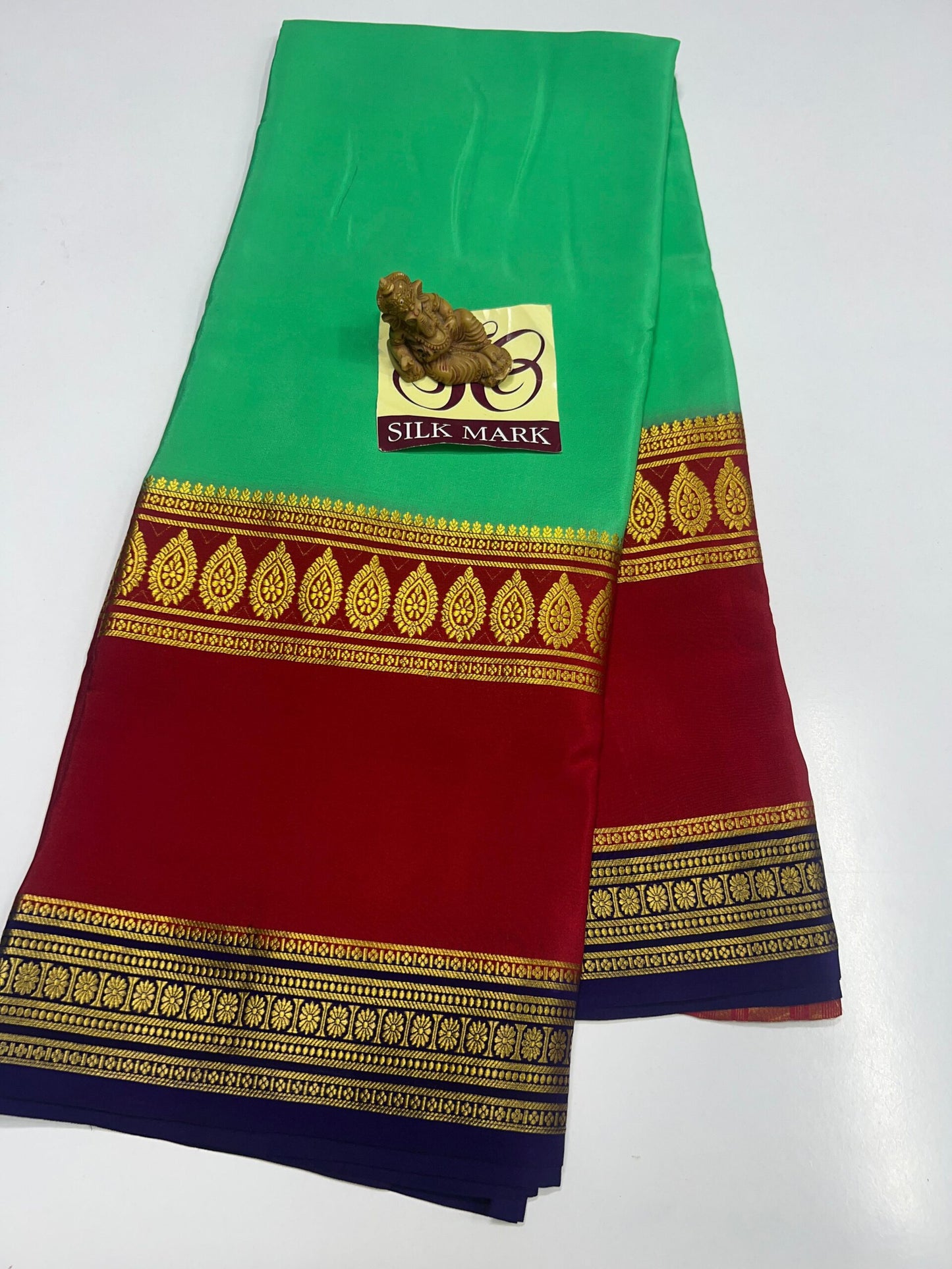 PURE MYSORE CREPE SILK WITH EMBROIDERY SAREE WITH BLOUSE PIECE - SK-467-PMCSWESWBP