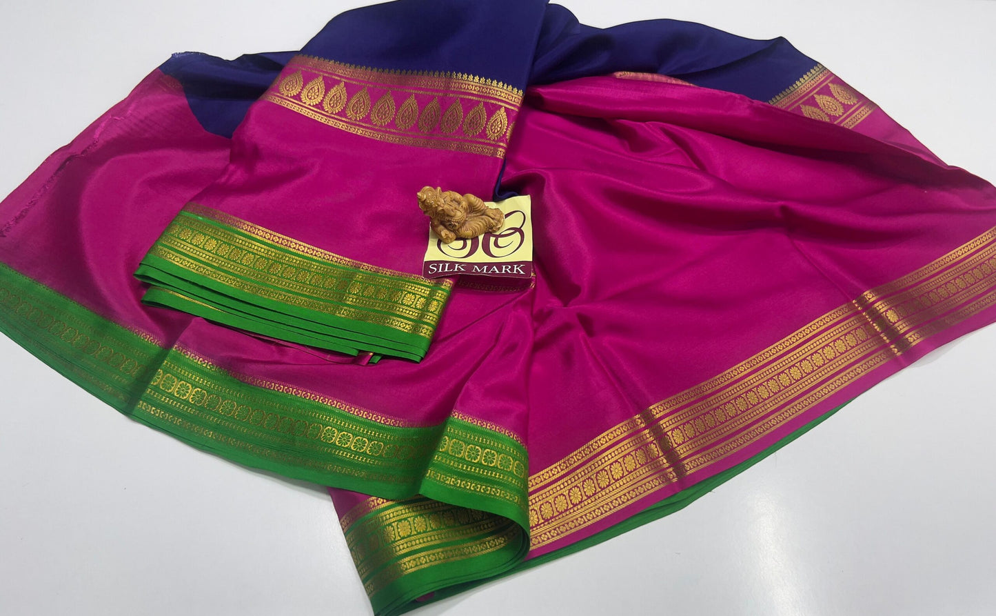 PURE MYSORE CREPE SILK WITH EMBROIDERY SAREE WITH BLOUSE PIECE - SK-477-PMCSWESWBP