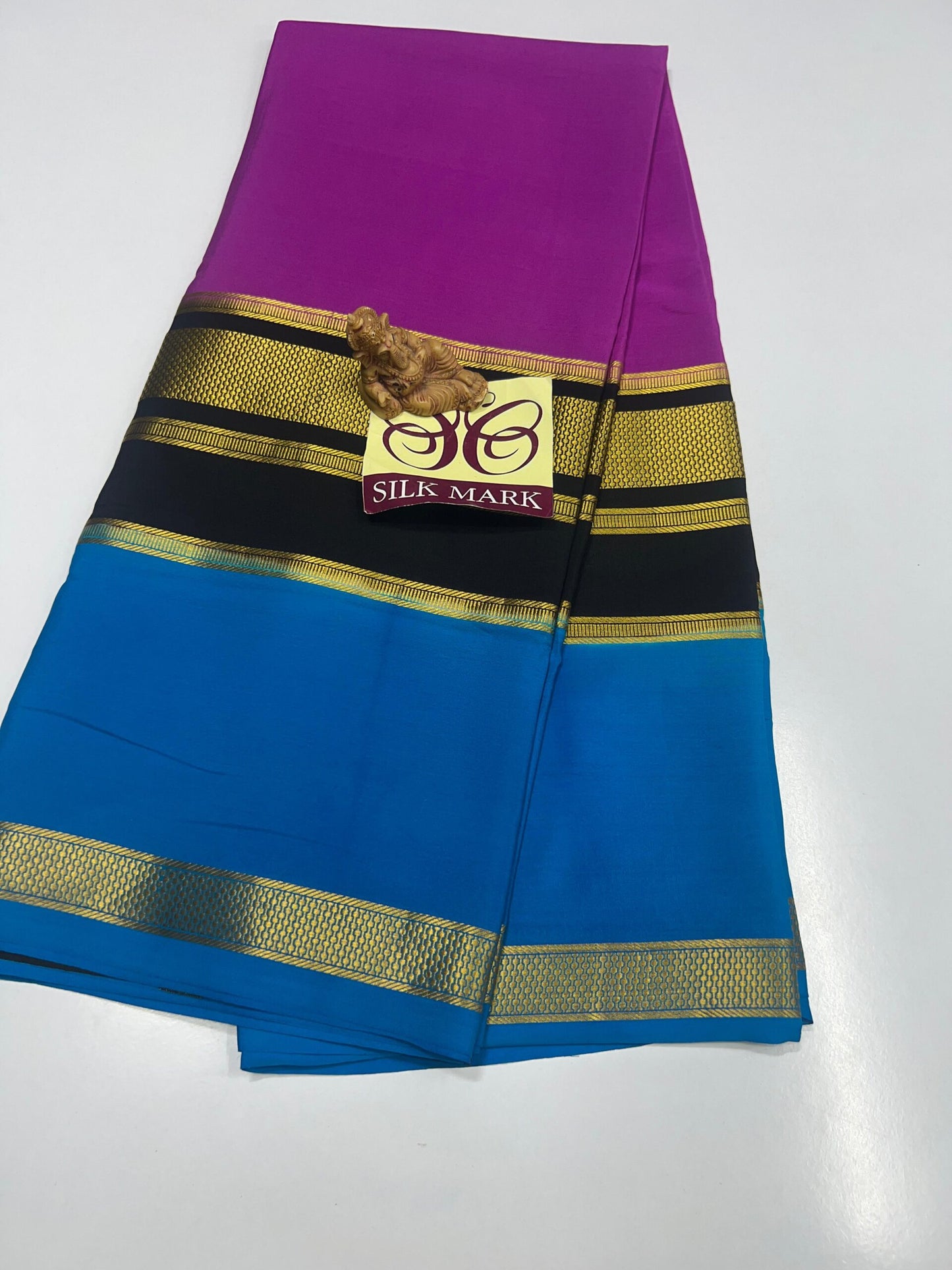 PURE MYSORE CREPE SILK WITH EMBROIDERY SAREE WITH BLOUSE PIECE - SK-483-PMCSWESWBP