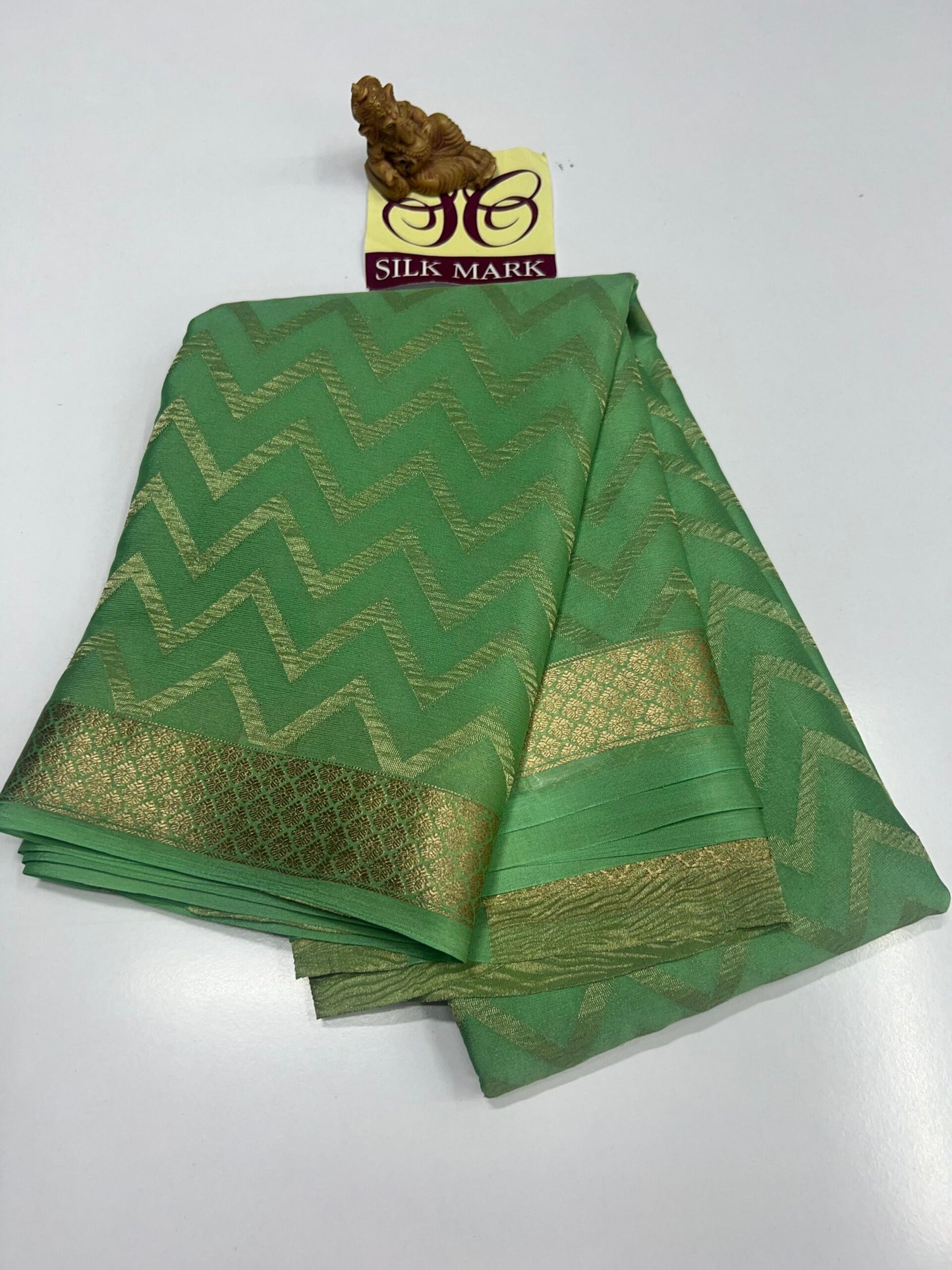PURE MYSORE CREPE SILK SAREES WITH BLOUSE PIECE SILK MARK CERTIFIED 75 GSM THICKNESS - SK-534-PMCSSWBPSMC7GT