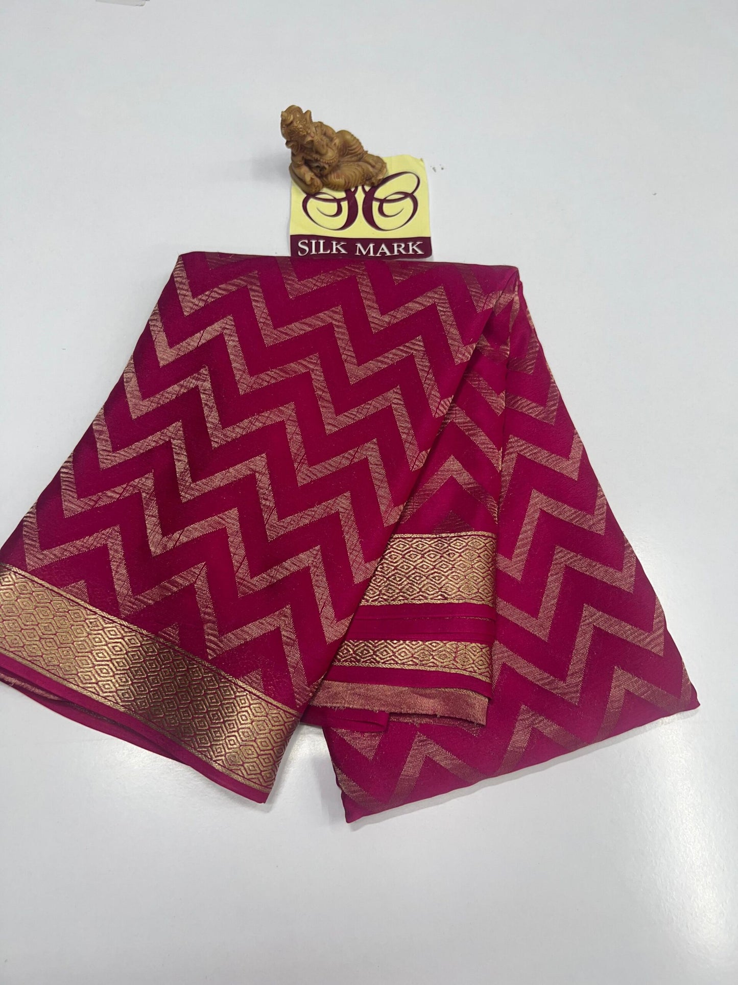 PURE MYSORE CREPE SILK SAREES WITH BLOUSE PIECE SILK MARK CERTIFIED 75 GSM THICKNESS - SK-536-PMCSSWBPSMC7GT