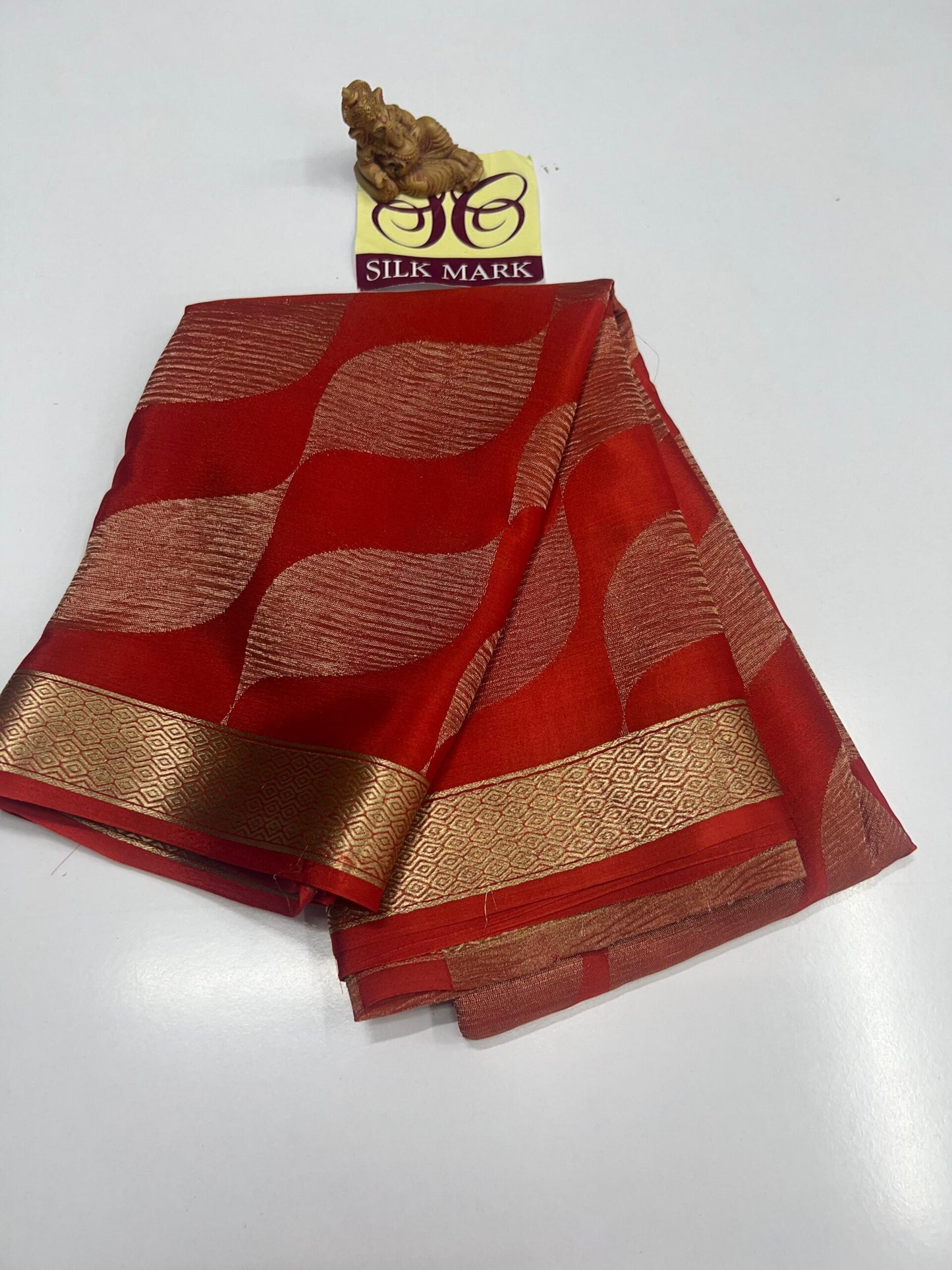 PURE MYSORE CREPE SILK SAREES WITH BLOUSE PIECE SILK MARK CERTIFIED 75 GSM THICKNESS - SK-541-PMCSSWBPSMC7GT