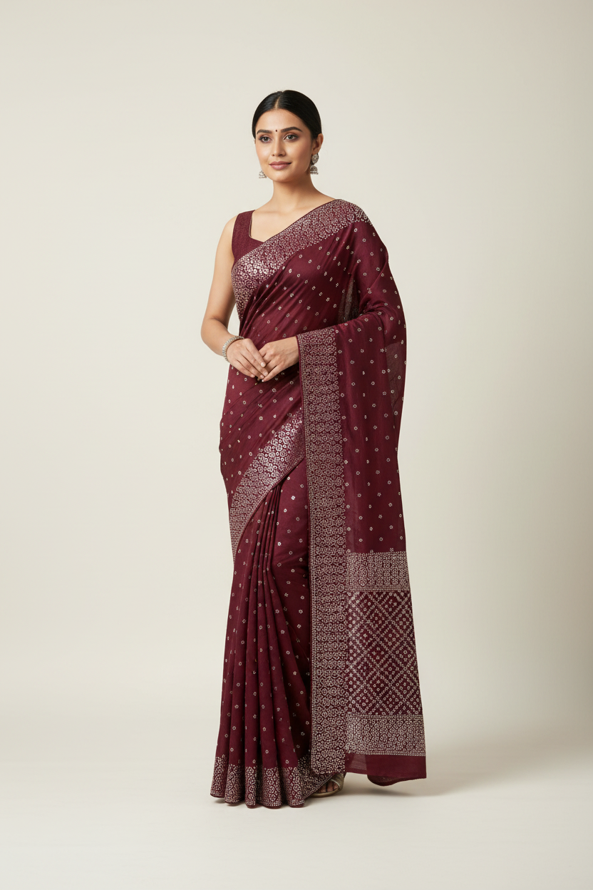 Stone work saree