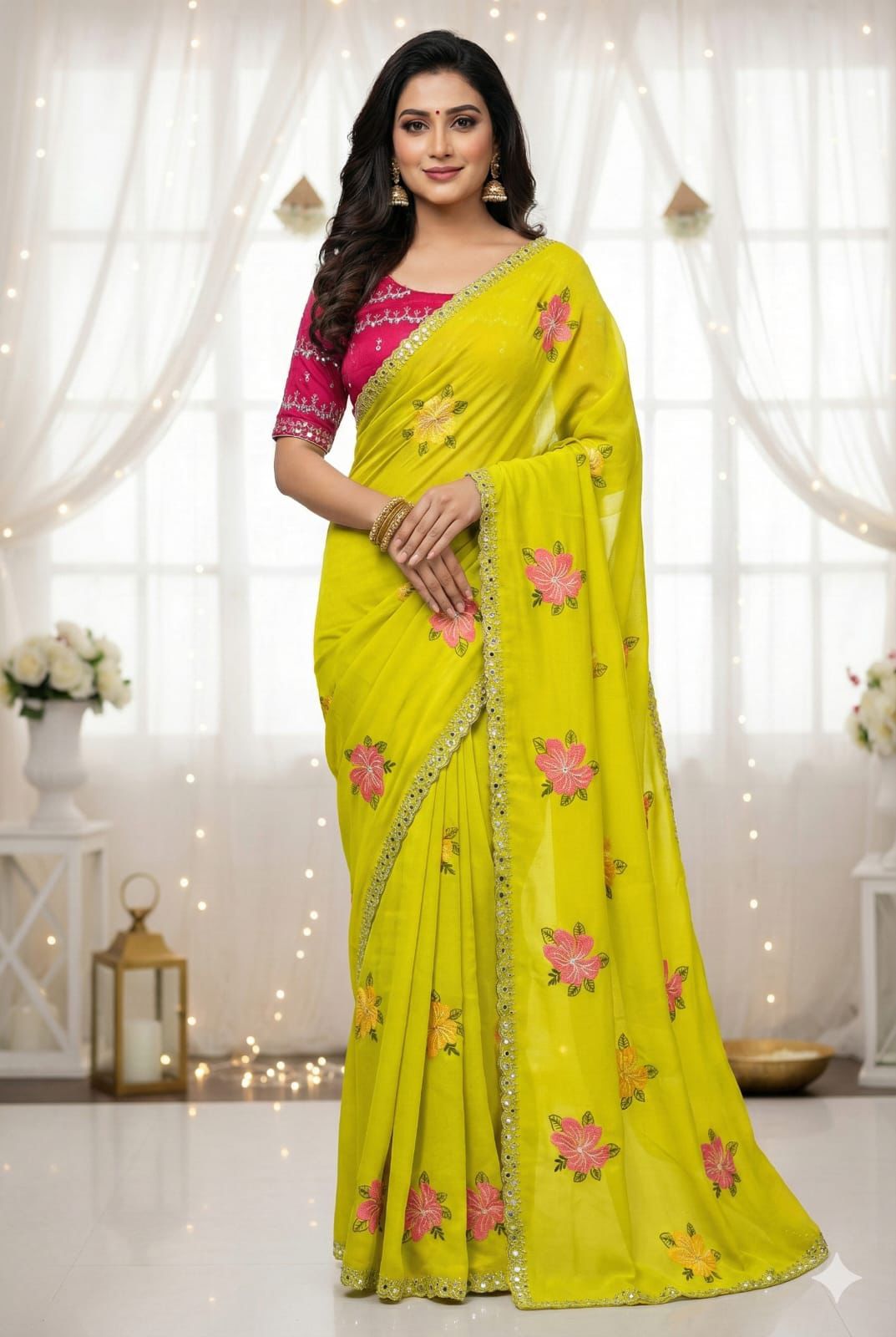Floral Butti Designer Saree