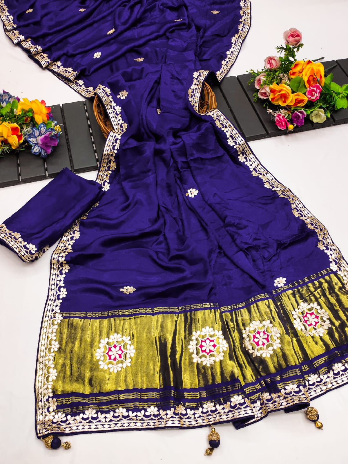 BLUE REGAL GAJJI SILK SAREE - SK-37-BRGSS