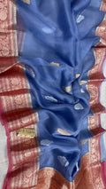 BLUE BENARSI KORA ORGANZA SAREE - SK-621-BBKOS