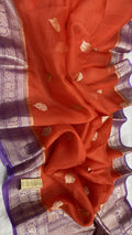 ORENGE BENARSI KORA ORGANZA SAREE - SK-623-OBKOS