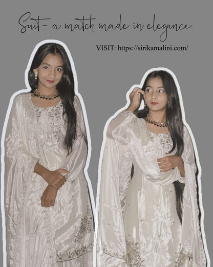 INDO ARABIC STYLE WHITE 3 PIECE SUIT - SK-114-IASW3PS