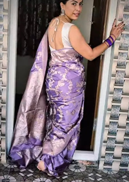 PURE BANARASI SATIN SILK SAREE - SK-23-PBSSS