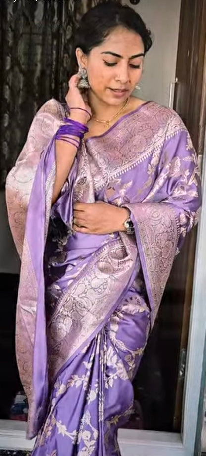 PURE BANARASI SATIN SILK SAREE - SK-23-PBSSS