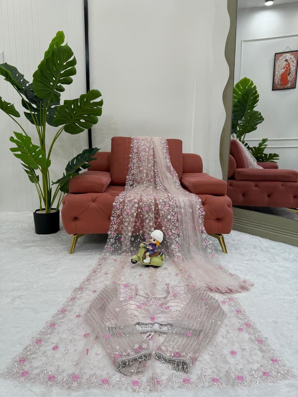 KD612 DESIGNER SOFT NET SAREE - SK-667-KDSNS