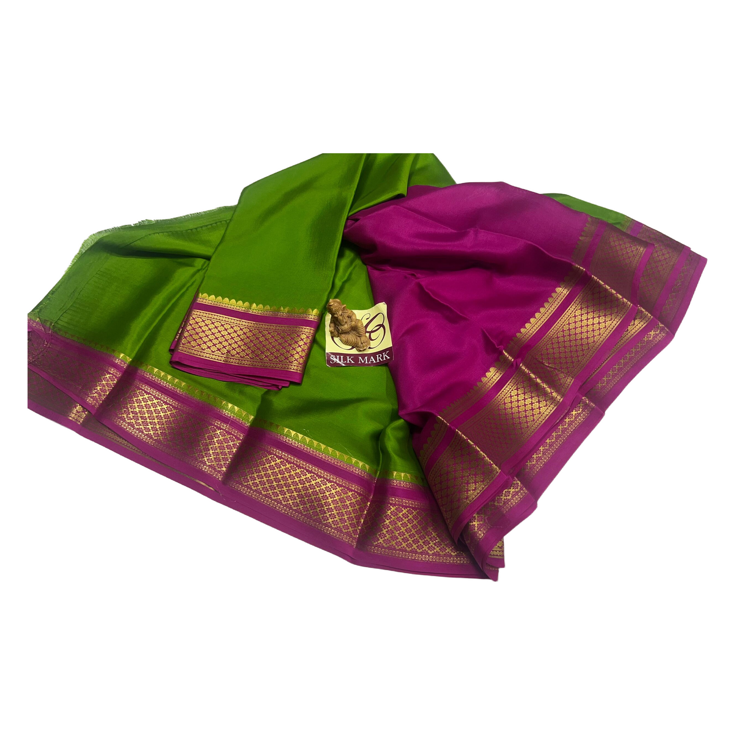 PURE MYSORE CREPE SILK SAREES WITH BLOUSE PIECE - SK-553-PMCSSWBP