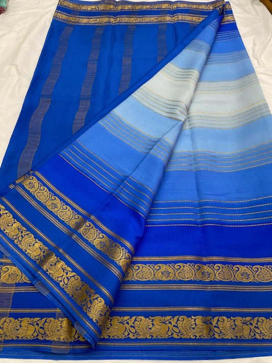 DESIGNER BRUSH SHADE PURE CREPE SILK SAREE - SK-1-DBSPCSS