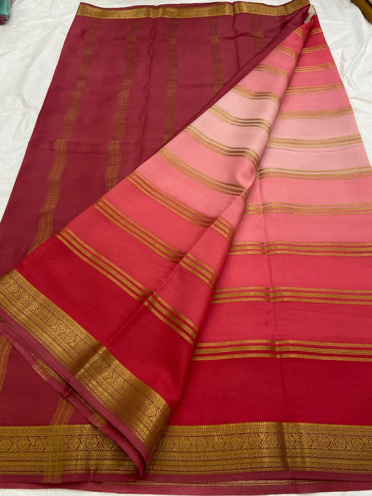 DESIGNER BRUSH SHADE PURE CREPE SILK SAREE - SK-3-DBSPCSS