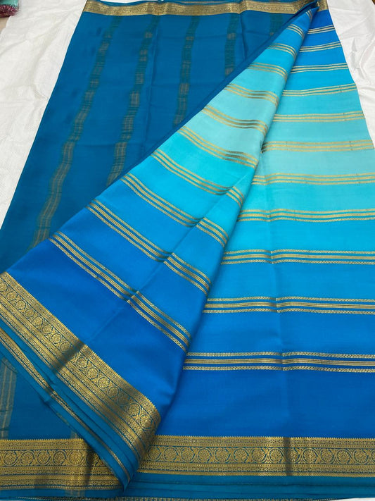 DESIGNER BRUSH SHADE PURE CREPE SILK SAREE - SK-7-DBSPCSS