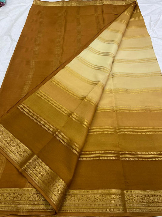 DESIGNER BRUSH SHADE PURE CREPE SILK SAREE - SK-9-DBSPCSS