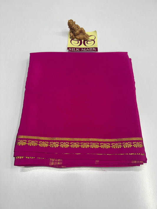 DARK PINK PURE ZARI MYSORE CREPE SILK SAREES A ROYAL TREASURE - SK-103-DPPZMCSSART