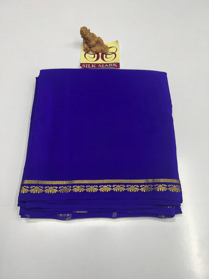 ROYAL BLUE PURE ZARI MYSORE CREPE SILK SAREES A ROYAL TREASURE - SK-102-RBPZMCSSART