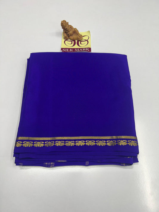 ROYAL BLUE PURE ZARI MYSORE CREPE SILK SAREES A ROYAL TREASURE - SK-102-RBPZMCSSART