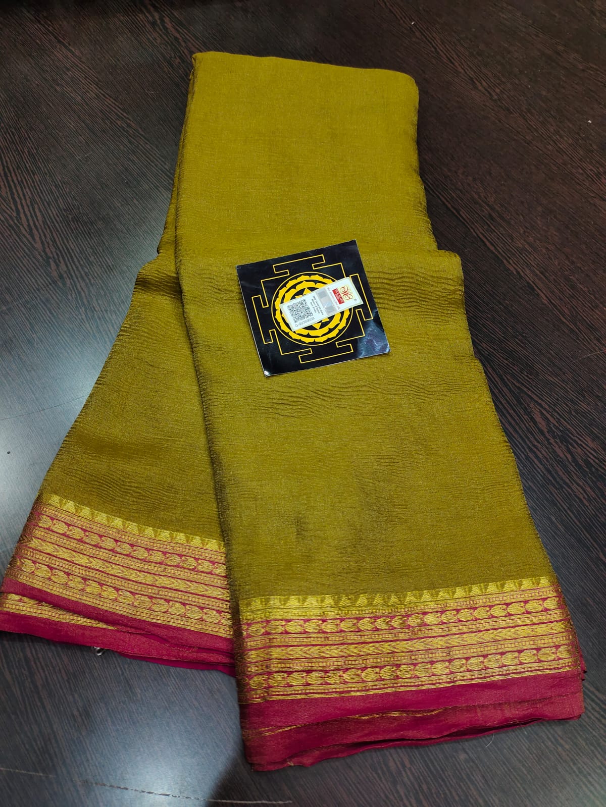 PURE WRINKLED CRUSHED CREPE SILK SAREES SILK MARK CERTIFIED LIGHTER AND FLOWY WITH CONTRAST BLOUSE - SK-151-PWCCSSSMCLAFWCB