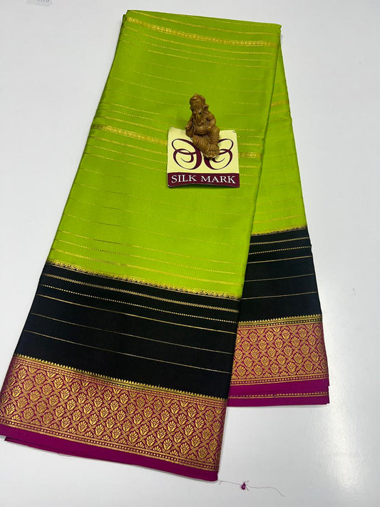 PURE MYSORE CREPE SILK WITH EMBROIDERY SAREE WITH BLOUSE PIECE - SK-139-PMCSWESWBP