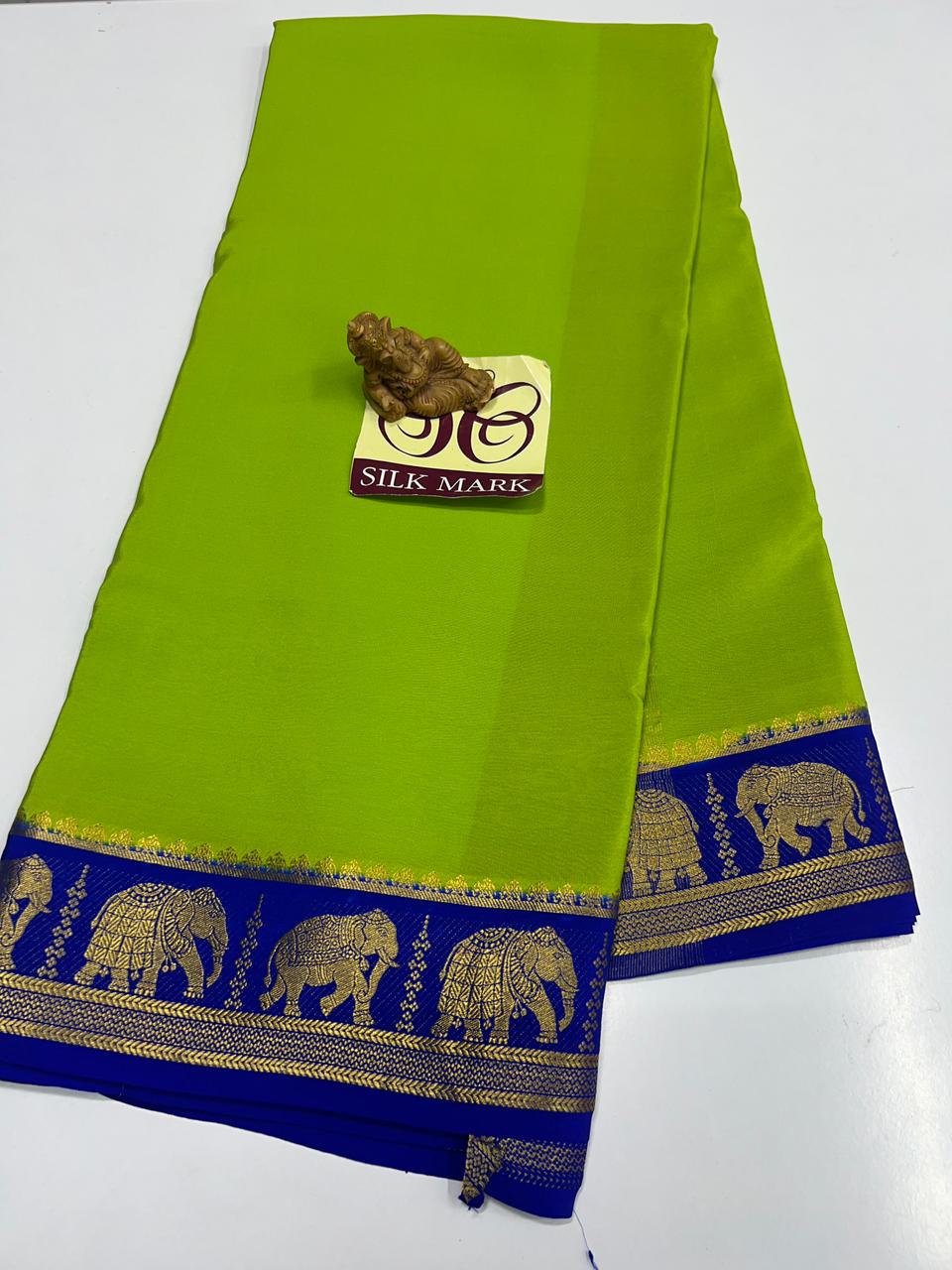 PURE MYSORE CREPE SILK SAREES WITH BLOUSE PIECE - SK-137-PMCSSWBP