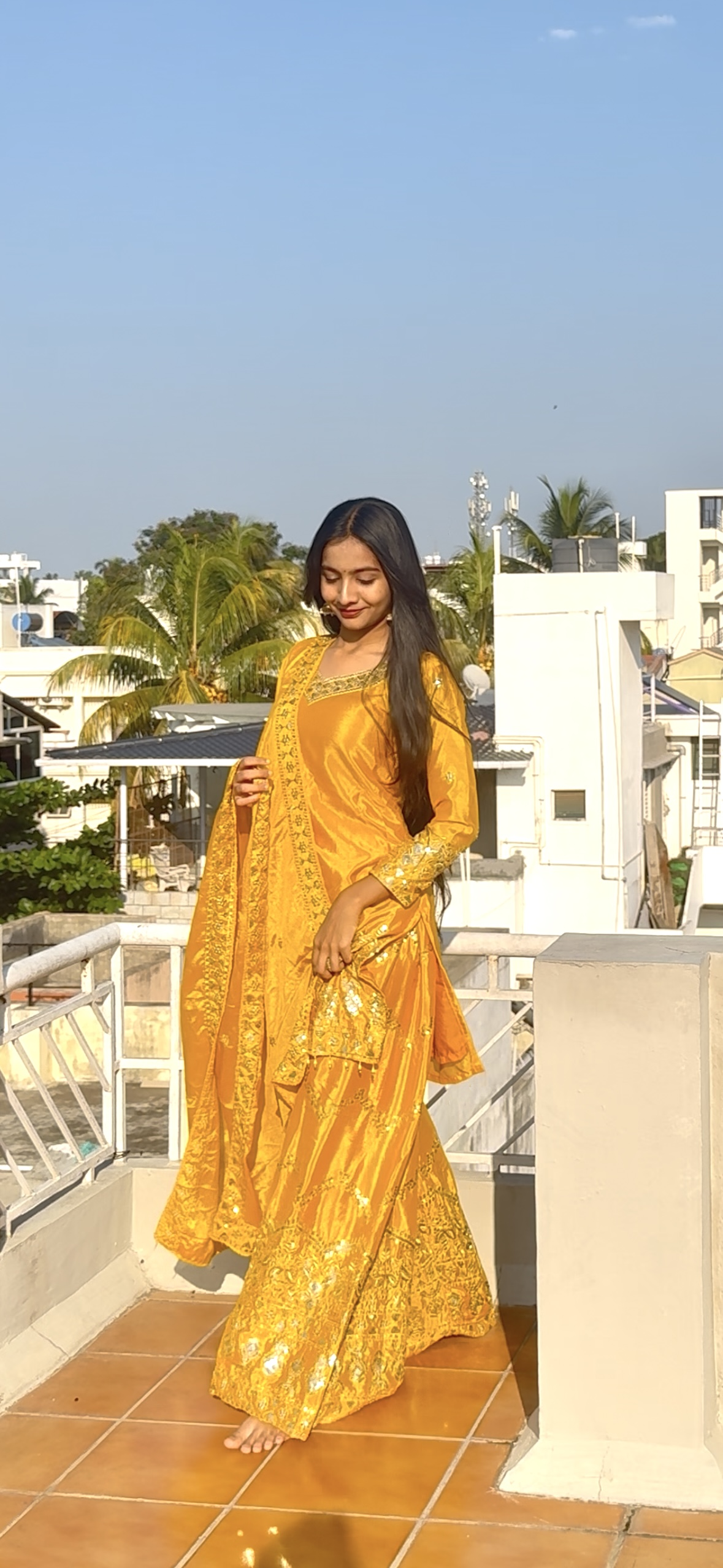 INDO ARABIC STYLE 3 PIECE SUIT YELLOW PRPMM SIZE - SK-628-IAS3PSYPS