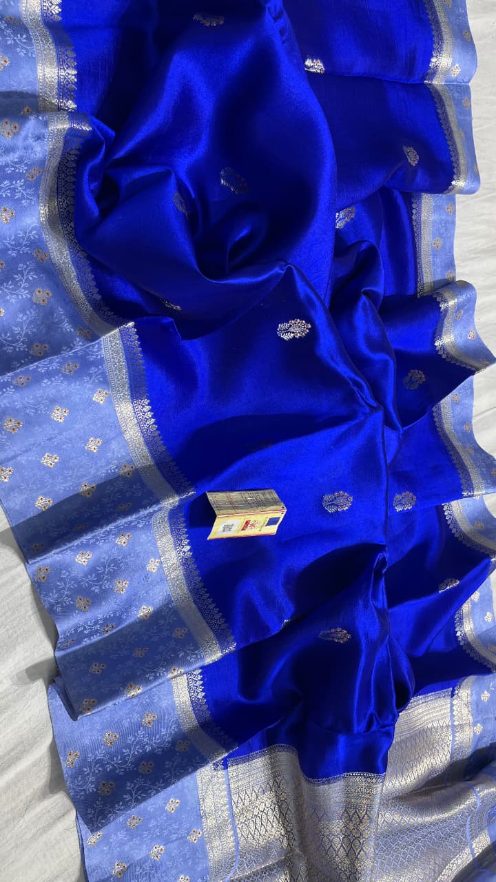 ROYAL BLUE COLOUR PURE BANARASI MANGO SILK SAREE - SK-140-RBCPBMSS