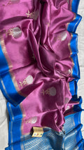LILAC PINK AND BLUE COLOUR PURE BANARASI MANGO SILK SAREE - SK-156-LPABCPBMSS
