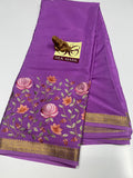PURE MYSORE CREPE SILK SAREES WITH BLOUSE PIECE - SK-171-PMCSSWBP
