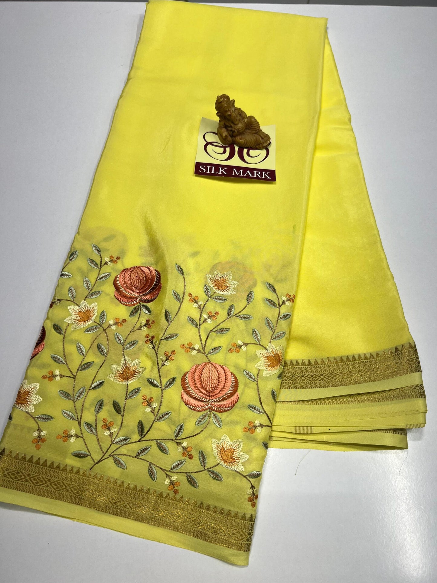 PURE MYSORE CREPE SILK SAREES WITH BLOUSE PIECE - SK-175-PMCSSWBP