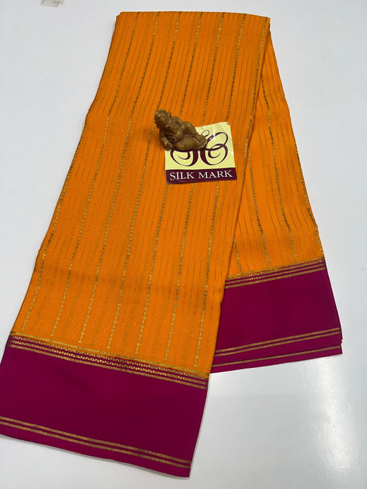 PURE MYSORE CREPE SILK SAREES WITH BLOUSE PIECE - SK-179-PMCSSWBP