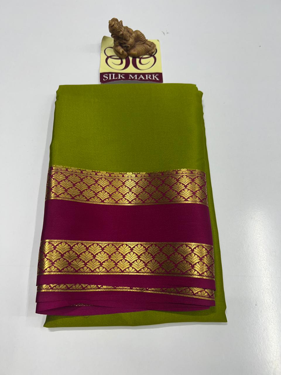 PURE MYSORE CREPE SILK SAREES WITH BLOUSE PIECE - SK-192-PMCSSWBP