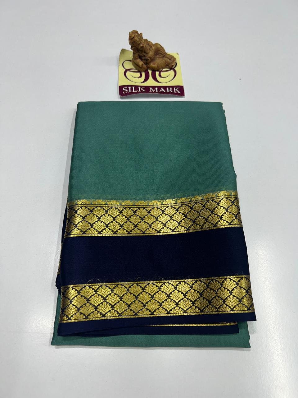 PURE MYSORE CREPE SILK SAREES WITH BLOUSE PIECE - SK-203-PMCSSWBP