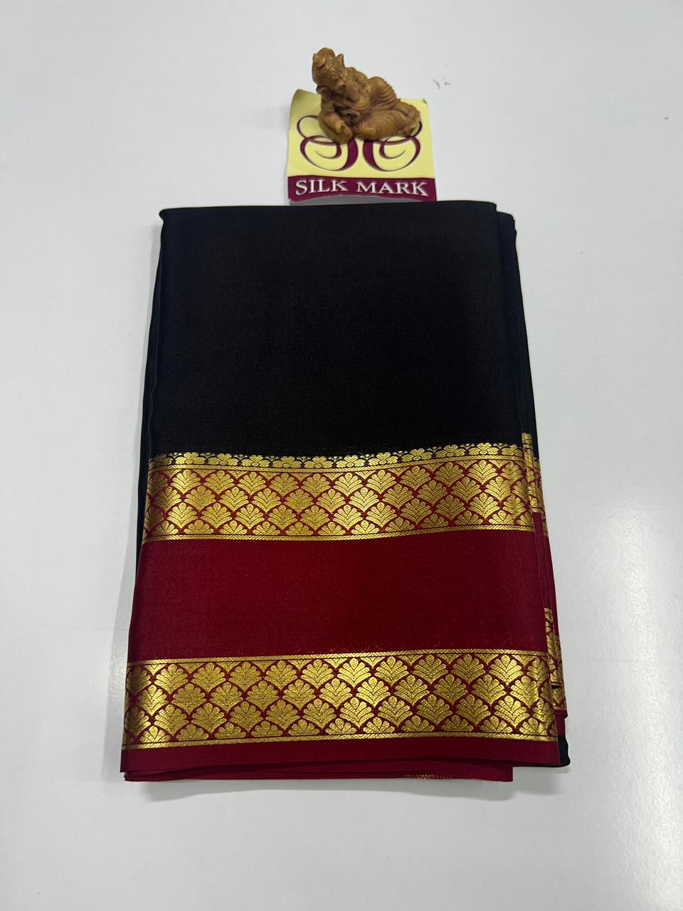 PURE MYSORE CREPE SILK SAREES WITH BLOUSE PIECE - SK-193-PMCSSWBP